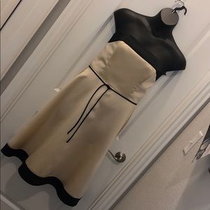 WHBM Cream and Black A-Line dress